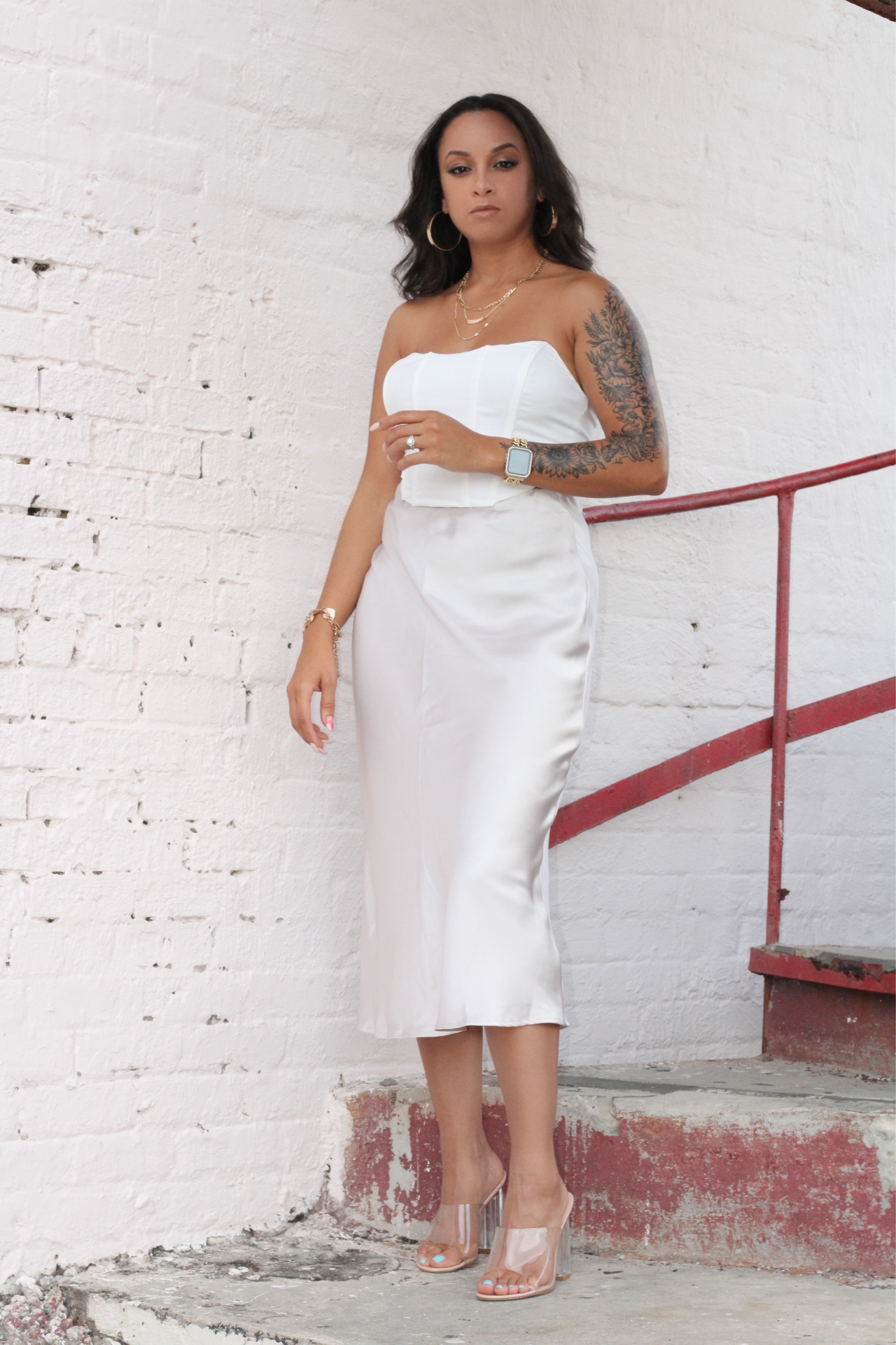 Silver Bell High Waist Sexy Casual Midi Chic Skirt