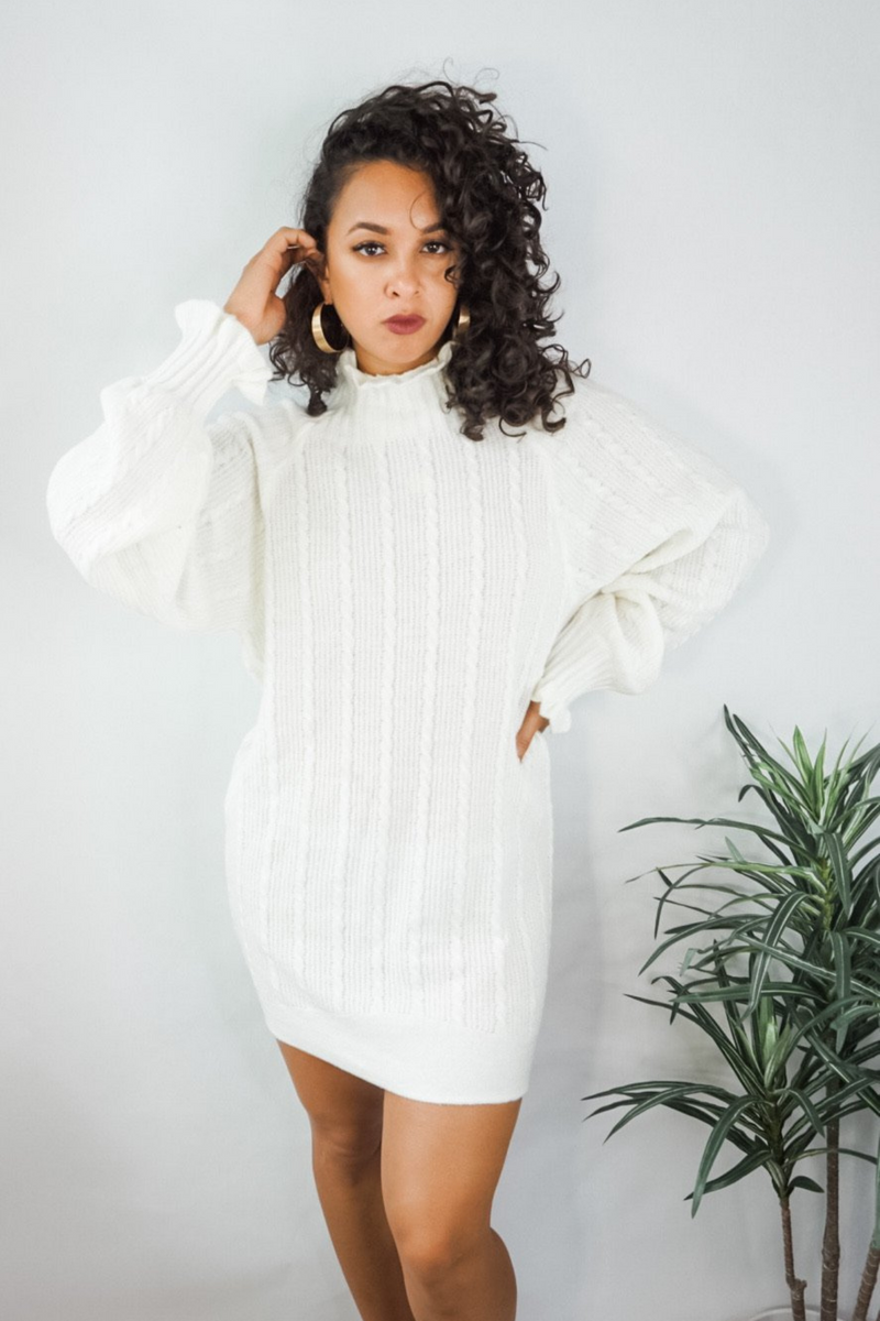 Charlene Ivory Sweater Dress