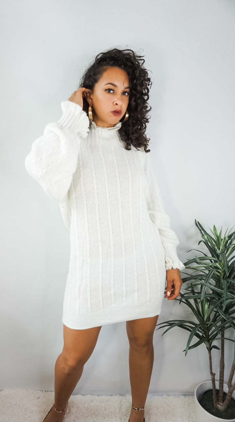 Charlene Ivory Sweater Dress